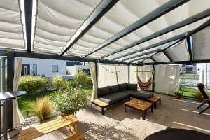 Seilspannsegel für Terrassenüberdachung