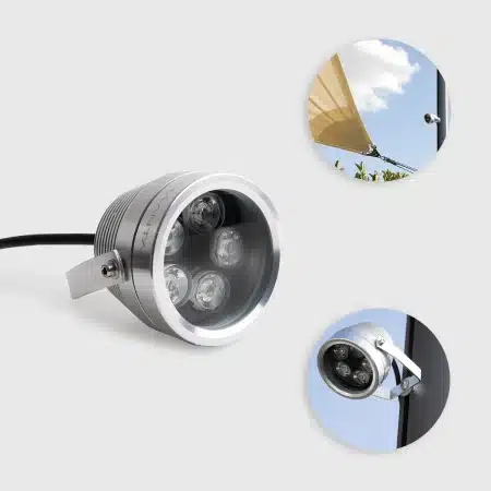 Detailansicht der Easy Lamp zur Montage am Sonnensegelmast