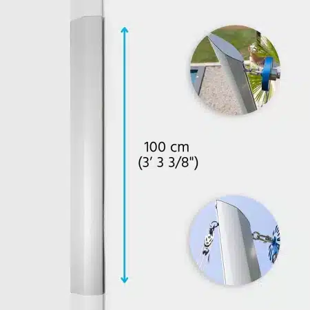 „1-m-Mastverlängerung aus Aluminium für Alu Simple Sonnensegelmast“