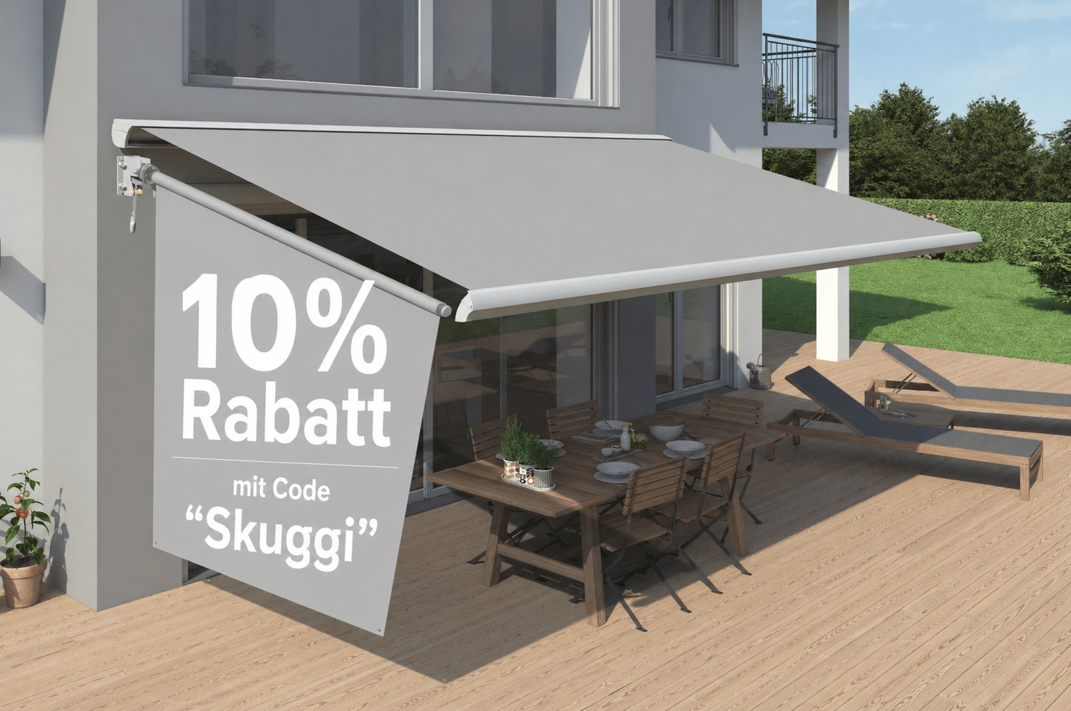 Seitensegel Skuggi – seitlicher Sonnenschutz für Terrasse und Balkon